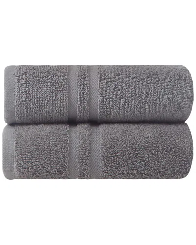 Ozan Premium Home Sienna Hand Towels Set Of 2 In Grey