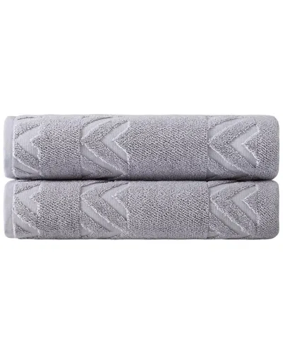Ozan Premium Home Sovrano 2pc Bath Towels In Grey