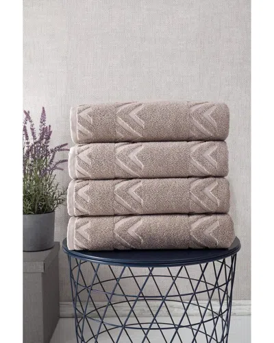 Ozan Premium Home Sovrano 4pc Bath Towels In Beige
