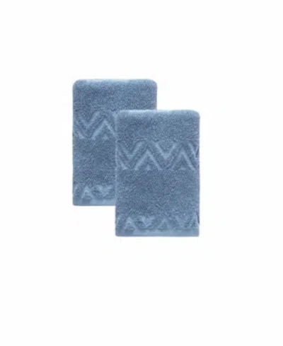 Ozan Premium Home Turkish Cotton Sovrano Collection Luxury 2-pc. Hand Towel Set In Blue