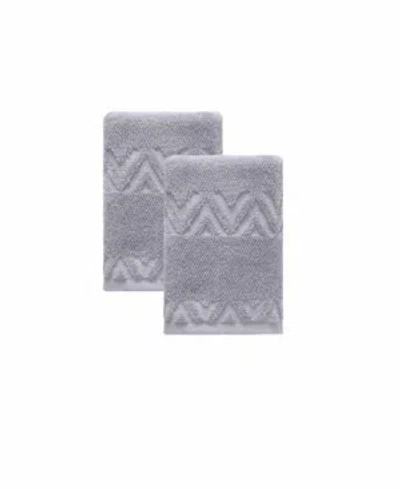 Ozan Premium Home Turkish Cotton Sovrano Collection Luxury 2-pc. Hand Towel Set In Light Gray