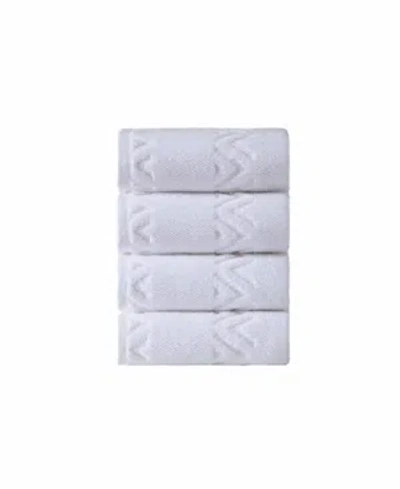 Ozan Premium Home Turkish Cotton Sovrano Collection Luxury 4-pc. Hand Towel Set In White
