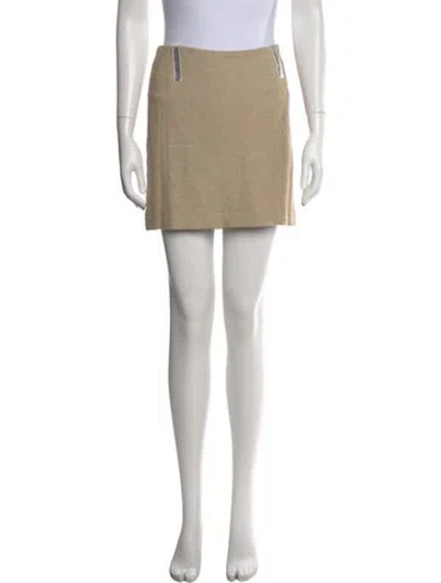 Pre-owned Ozbek Mini Skirt In Neutral