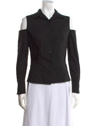 Pre-owned Ozbek Vintage 1990's Button-up Top In Black