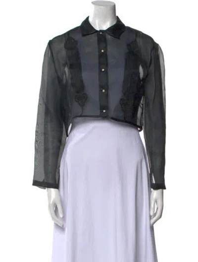 Pre-owned Ozbek Vintage 1990's Crop Top In Black