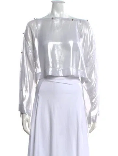 Pre-owned Ozbek Vintage 1990's Crop Top In Metallic/silver