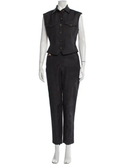 Pre-owned Ozbek Vintage 1990's Pantsuit In Black