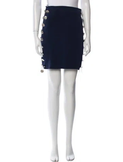 Pre-owned Ozbek Vintage Mini Skirt In Blue