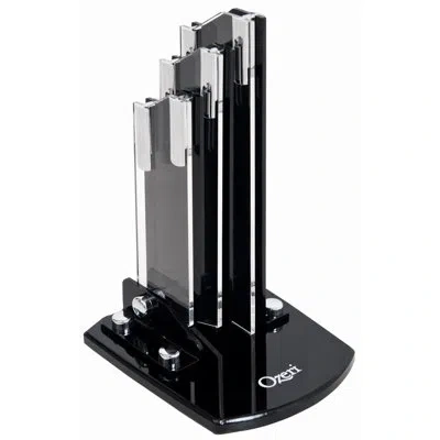 Ozeri 3 Piece Adjustable Ceramic Knife Stand Set In Black