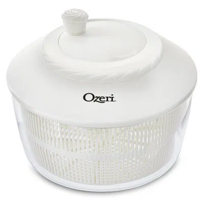 Ozeri Italian Made Fresca Salad Spinner And Serving Bowl Rotator In White