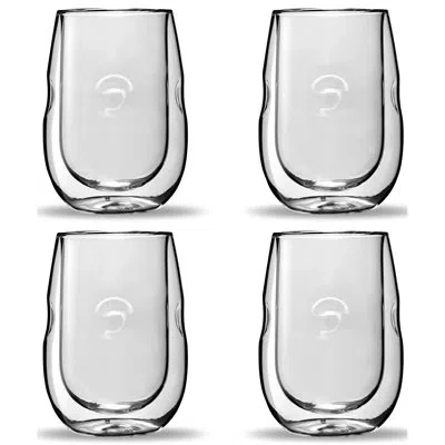 Ozeri Moderna Artisan Series Double Wall Insulated 10 oz Wine Glasses In Clear