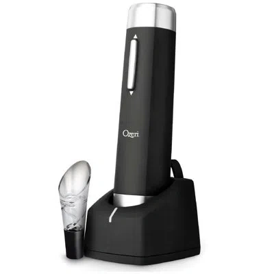 Ozeri Prestige Electric Wine Bottle Opener With Aerating Pourer And Foil Cutter In Silver;black