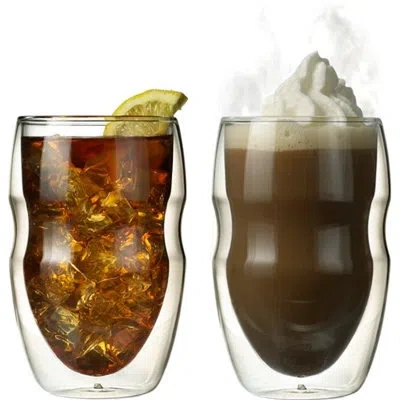 Ozeri Serafino Double Wall Beverage & Coffee Glasses In Clear