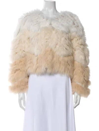 Pre-owned Ozlana Fox Fur Jacket In Neutral