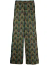 Ozwald Boateng Elastic Waist Printed Cotton Trousers