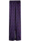 OZWALD BOATENG OZWALD BOATENG ELASTIC WAIST PRINTED SILK TROUSERS