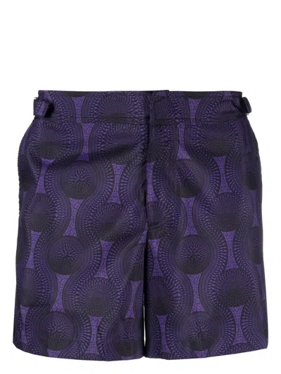 OZWALD BOATENG MOSAIC-PRINT SWIM SHORTS