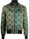 Ozwald Boateng Geometric-print Silk Bomber Jacket
