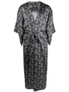 Ozwald Boateng Geometric-print Tie-waist Jacket