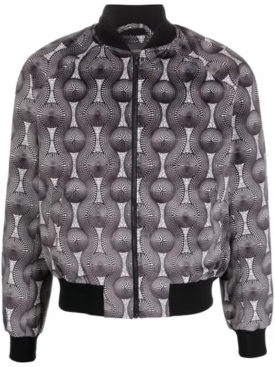 OZWALD BOATENG OZWALD BOATENG PRINTED VELVET BOMBER JACKET