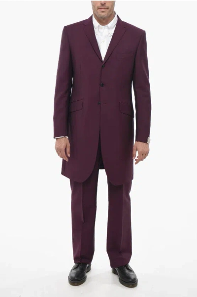 Ozwald Boateng Single Breasted Lined Blazer With Notch Lapel Suit In Purple