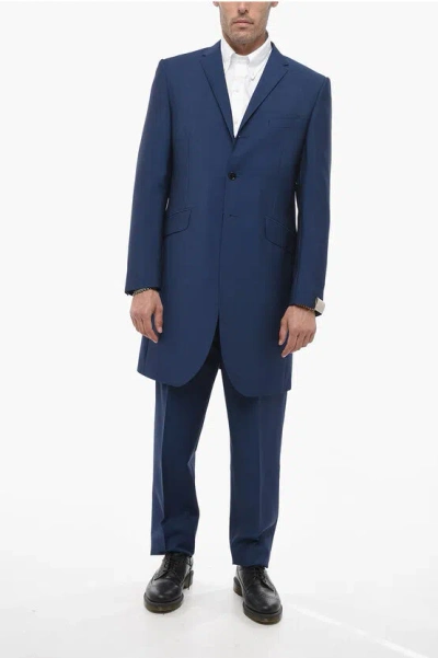 Ozwald Boateng Single Breasted Lined Blazer With Notch Lapel Suit In Blue