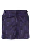 Ozwald Boateng Printed Swim Shorts In Purple