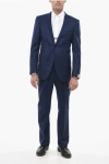 OZWALD BOATENG VIRGIN WOOL SUIT WITH FLAP POCKETS