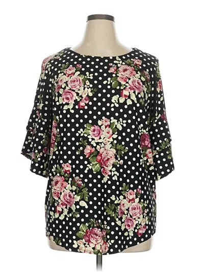 Pre-owned P & Rose 3/4 Sleeve Blouse In Black