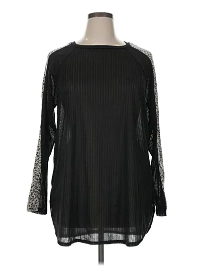 Pre-owned P & Rose Long Sleeve Blouse In Black