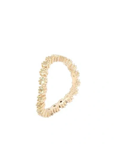 P D Paola Green Tide Gold Ring Woman Ring Gold Size 7.5 925/1000 Silver, 750/1000 Gold Plated, Cubic