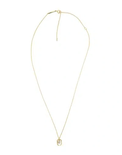 P D Paola Mini Letter W Necklace Woman Necklace Gold Size - 925/1000 Silver, Zirconia