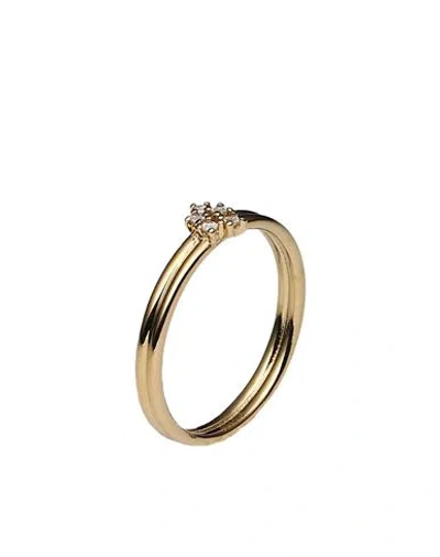 P D Paola Nova Gold Ring Woman Ring Gold Size 7.5 925/1000 Silver, 750/1000 Gold Plated, Cubic Zirco
