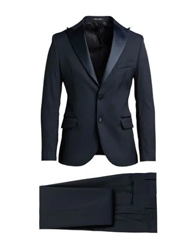 P. Langella Man Suit Midnight Blue Size 42 Polyester, Viscose