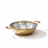 P-tal Brass Flat Base Wok With Glass Lid In Gold