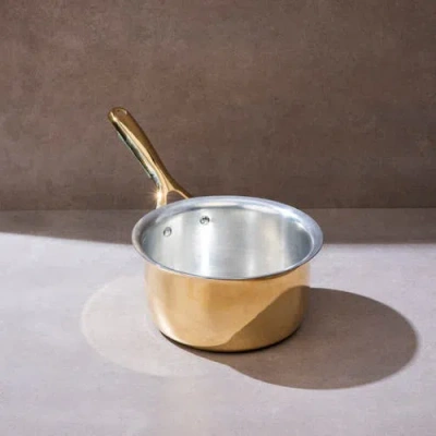 P-tal Brass Saucepan With Insulated Handle In Brown