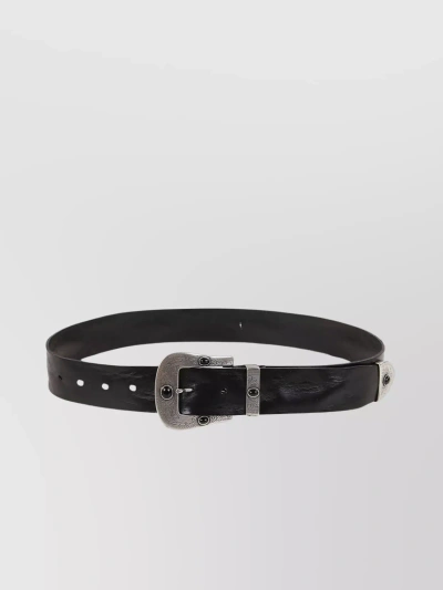 P.a.r.o.s.h Adjustable Embossed Leather Belt In Black