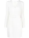 P.a.r.o.s.h V-neck Belted Minidress Cut-out Sleeves In White