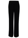 P.A.R.O.S.H BLACK LOOSE PANTS WITH WAIST-BAND IN POLYAMIDE WOMAN