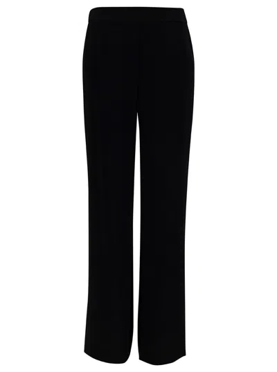 P.a.r.o.s.h Black Loose Pants With Waist-band In Polyamide Woman