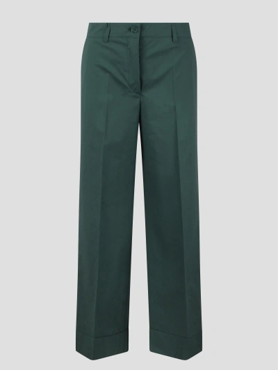 P.a.r.o.s.h Belt Loop Belt Casual Pants In Green