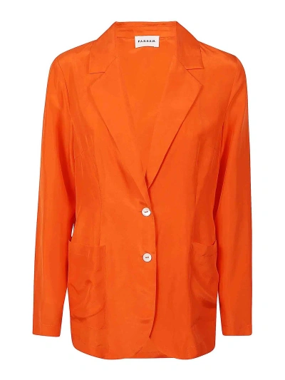 P.a.r.o.s.h Crepe Single-breasted Jacket In Orange