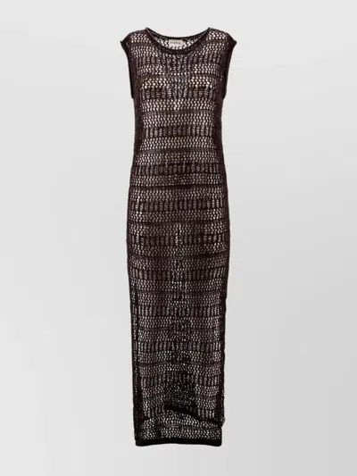 P.a.r.o.s.h Cruz Crochet-knit Maxi Dress In Black