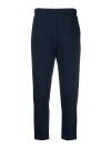 P.a.r.o.s.h Dark Blue Cropped Slim Fit Trouser In Blue