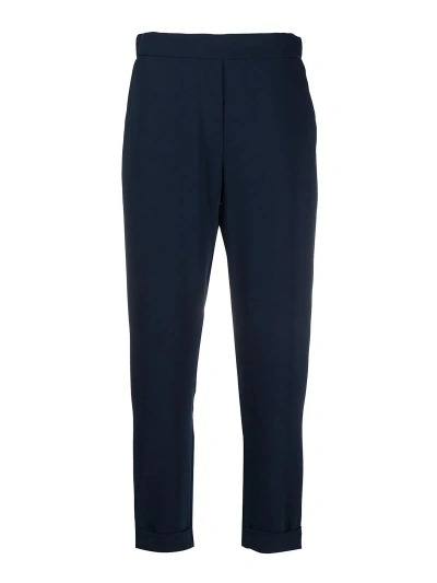 P.a.r.o.s.h Cropped Slim-fit Trousers In Blue