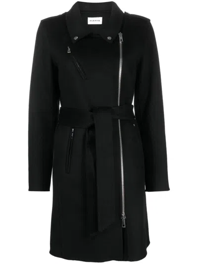 P.a.r.o.s.h Double-breasted Wool Coat In Nero