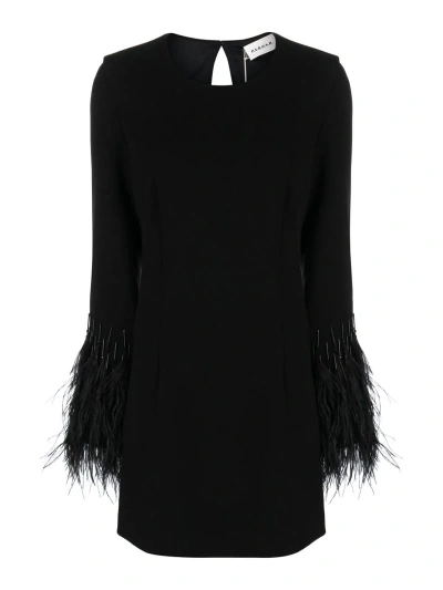 P.A.R.O.S.H FEATHER-DETAIL CUT-OUT MINIDRESS