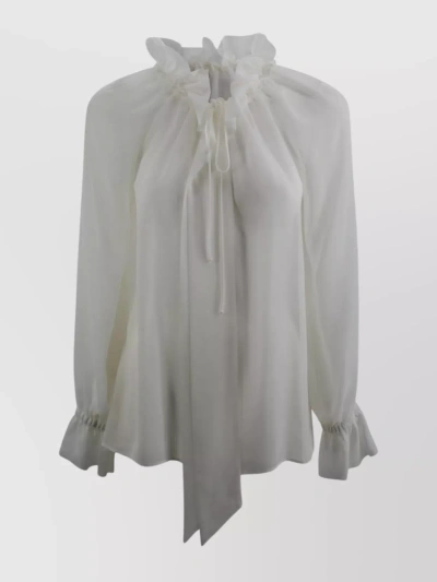 P.a.r.o.s.h Sheer Georgette Blouse In Grey