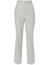 P.a.r.o.s.h High-waisted Wool Trousers With Crease Detail In Grigio