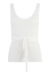 P.a.r.o.s.h Parosh Knitted Crop Top Ribbed Tank Top In White